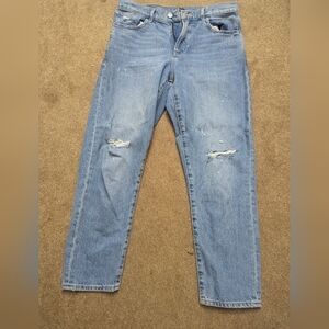 Classic Blue Distressed Womens Jeans